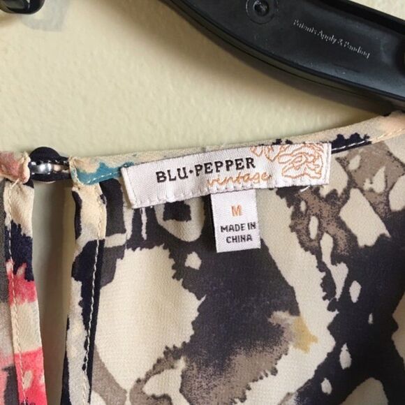 Blu pepper vintage medium sheer colorful long slee - Picture 4 of 5